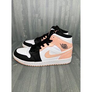 Nike Air Jordan 1 Mid Shoes 'Crimson Tint' White Pink 554724-133 Men's Size 8.5